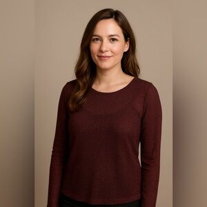 Scotch & Soda Burgundy & Gold Shimmer Top